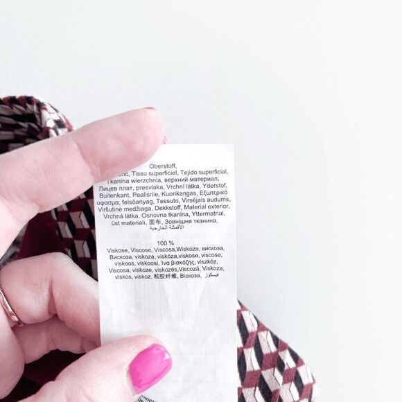 Olsen Womens Anna Wide Leg Loose Fit Pants Vintage Spirit Abstract Rust Size 12 - Picture 5 of 11